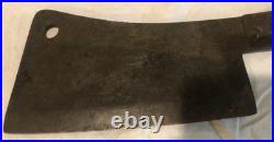 Antique BRIDDELL Meat Cleaver Solid Steel 15Very Rare Brass Rivets Pre-war
