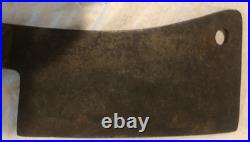 Antique BRIDDELL Meat Cleaver Solid Steel 15Very Rare Brass Rivets Pre-war