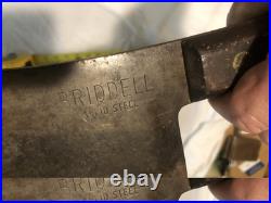 Antique BRIDDELL Meat Cleaver Solid Steel 15Very Rare Brass Rivets Pre-war