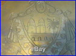 Antique Beverly Hills Hotel Brass Plaque from 1920-25/10 round-Very RARE