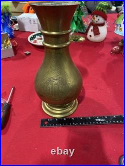 Antique Brass Church Vase 12 Inch Tall Vintage Very Collectible Item Rare Item