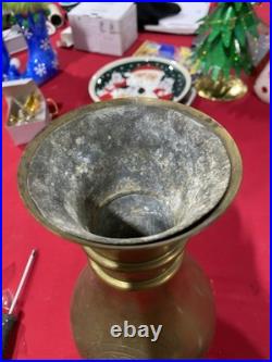 Antique Brass Church Vase 12 Inch Tall Vintage Very Collectible Item Rare Item