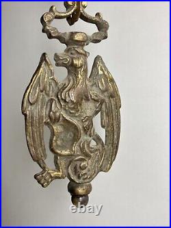 Antique Brass Eagle Door Bell Curtain Cistern Pull Collectors Item Very Rare