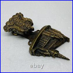 Antique Brass Glasgow Cathedral Door Knocker Coat Of Arms 4.5 Decor Very Rare O