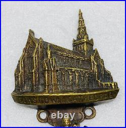 Antique Brass Glasgow Cathedral Door Knocker Coat Of Arms 4.5 Decor Very Rare O