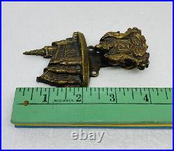 Antique Brass Glasgow Cathedral Door Knocker Coat Of Arms 4.5 Decor Very Rare O