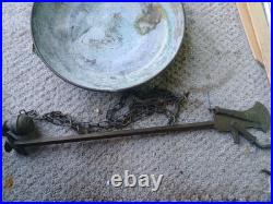 Antique Brass Hanging Balance Scale, very early 1900's Very Rare Antique Brass Hanging Balance Scale, very early 1900's Very Rare