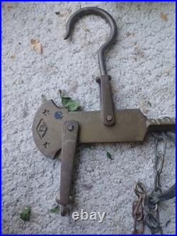 Antique Brass Hanging Balance Scale, very early 1900's Very Rare Antique Brass Hanging Balance Scale, very early 1900's Very Rare