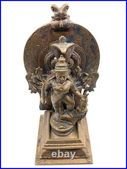 Antique Bronze Hindu Deity Durga Mahisha Slaying Demon Buffalo RARE VERY FINE FS