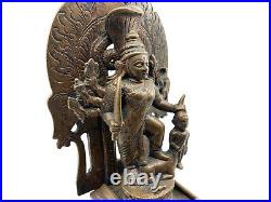 Antique Bronze Hindu Deity Durga Mahisha Slaying Demon Buffalo RARE VERY FINE FS