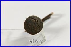 Antique Bulgarian Personal Brass Seal Stamp Folding Very Rare