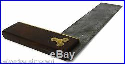 Antique CARPENTERS TRY SQUARE Very Rare BLUE WING B. H. &M. CO. Rosewood & Brass