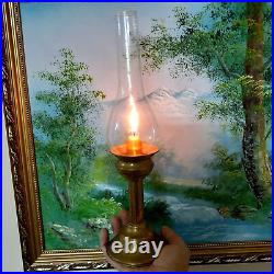Antique Candle Lamp Very Rare Vintage Made Brass -Copper Old 1920-1960's/14.8 in