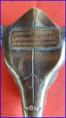 Antique Chicken Ranch Brothel La Grange Texas Brass Steer Sculpture Very Rare