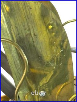 Antique Deco GEC England Partners Dual Sided Desk Fan Brass Blades Very Rare