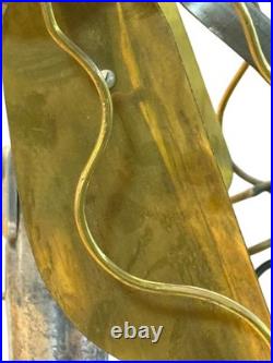 Antique Deco GEC England Partners Dual Sided Desk Fan Brass Blades Very Rare