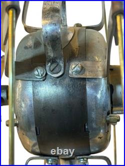 Antique Deco GEC England Partners Dual Sided Desk Fan Brass Blades Very Rare