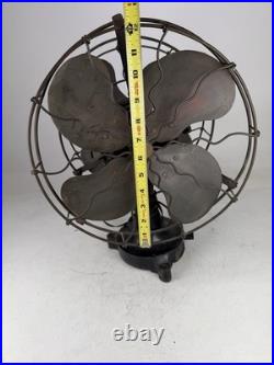 Antique Deco GEC England Partners Dual Sided Desk Fan Brass Blades Very Rare