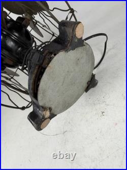 Antique Deco GEC England Partners Dual Sided Desk Fan Brass Blades Very Rare