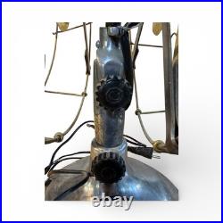 Antique Deco GEC England Partners Dual Sided Desk Fan Brass Blades Very Rare