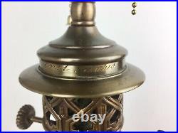 Antique Edouard ENOT Paris Brass Porcelain Vase Lamp Very RARE 26.5Tall