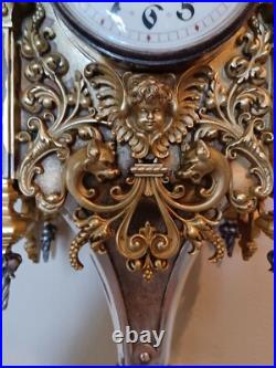 Antique FRENCH Gothic Style Silver/Gilded Brass CLOCK by CCH 1880 VERY RARE