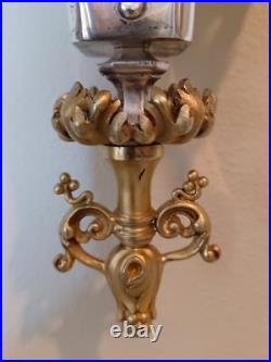 Antique FRENCH Gothic Style Silver/Gilded Brass CLOCK by CCH 1880 VERY RARE