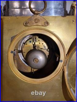 Antique FRENCH Gothic Style Silver/Gilded Brass CLOCK by CCH 1880 VERY RARE