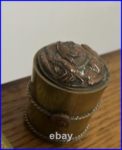 Antique French 1850's Nautical Ink Well Very Ornate Craftsmanship Rare Find