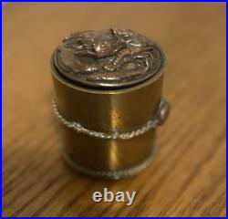 Antique French 1850's Nautical Ink Well Very Ornate Craftsmanship Rare Find