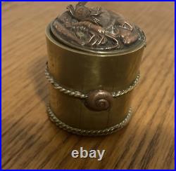 Antique French 1850's Nautical Ink Well Very Ornate Craftsmanship Rare Find