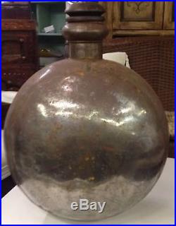 Antique Gigantic DAMIGIANA Bottle Brass Metal Handmade Very Rare Collectable