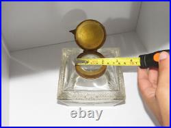 Antique Glass inkwell with eagle Brass, Very rare