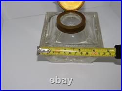 Antique Glass inkwell with eagle Brass, Very rare