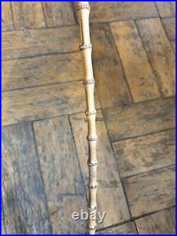 Antique H. M. Silver 1898 rare head mistresses very flexible knotty school cane