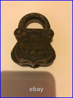 Antique HSB & Co Chicago Brass Our Very Best OVB Padlock Rare Lock! #236 No Key