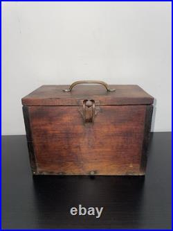Antique Hand Carved Utility Storage Box 9,5x 6,5x5 Very Rare