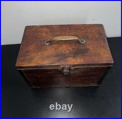 Antique Hand Carved Utility Storage Box 9,5x 6,5x5 Very Rare