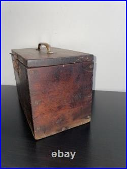 Antique Hand Carved Utility Storage Box 9,5x 6,5x5 Very Rare