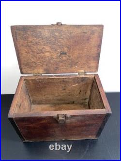 Antique Hand Carved Utility Storage Box 9,5x 6,5x5 Very Rare