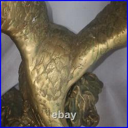 Antique Handmade Brass Eagle Outdoor Garden House Statue Very Heavy Rare 27x18