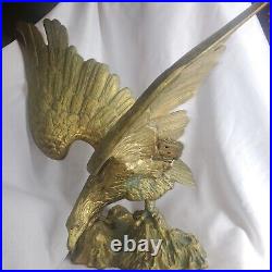 Antique Handmade Brass Eagle Outdoor Garden House Statue Very Heavy Rare 27x18