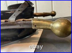 Antique Horse Collar Hames Brass Balls Very Rare Exterior Iron Support