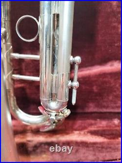 Antique Italian silver Plated trumpet with case Serial# 3041 Very RARE (WORKS)