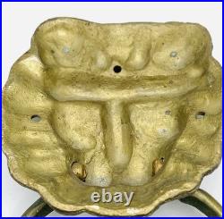 Antique Large Door Knocker Solid Brass Lion's Head Very Rare Wood/ Iron Door S1