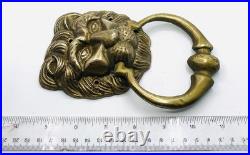 Antique Large Door Knocker Solid Brass Lion's Head Very Rare Wood/ Iron Door S1
