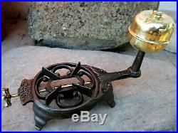 Antique Museum Stove Burner Ornate Cast Iron & Brass Very Rare Patentado Rapit