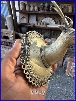 Antique Old Brass Hand Carved Beautiful Very Rare Deer Head Hanger Wall Hanging