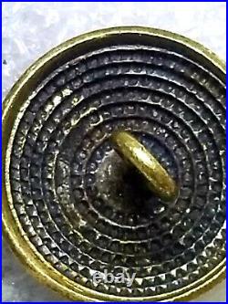 Antique One Piece Shanked Brass Military Button CIVIL War Period Very Rare