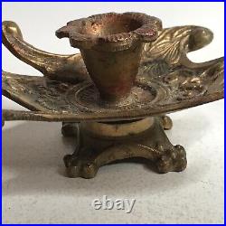 Antique Ornate Brass Bird Candle Holder (VERY RARE)